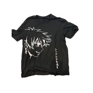 Shein Anime Manga Black TShirt Mens L